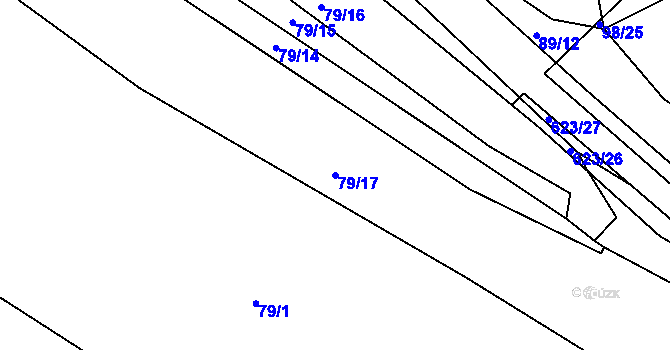 Parcela st. 79/17 v KÚ Chocenice, Katastrální mapa