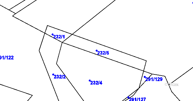 Parcela st. 232/5 v KÚ Chocenice, Katastrální mapa