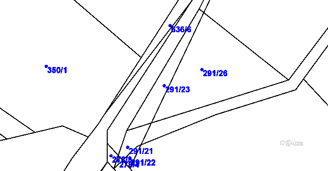 Parcela st. 291/23 v KÚ Chocenice, Katastrální mapa
