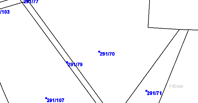 Parcela st. 291/70 v KÚ Chocenice, Katastrální mapa