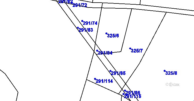 Parcela st. 291/84 v KÚ Chocenice, Katastrální mapa