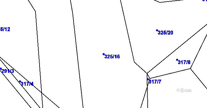 Parcela st. 325/16 v KÚ Chocenice, Katastrální mapa