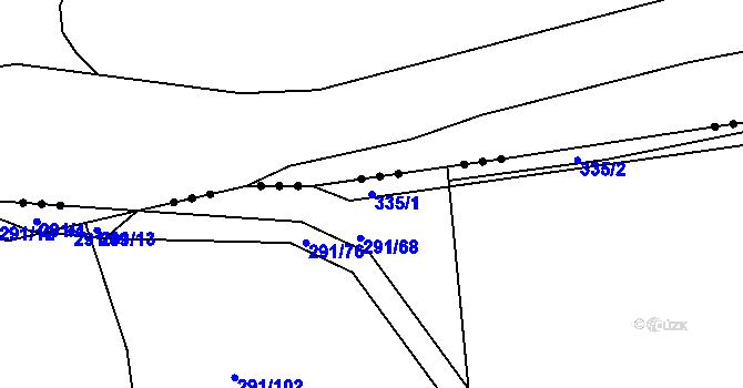 Parcela st. 335/1 v KÚ Chocenice, Katastrální mapa
