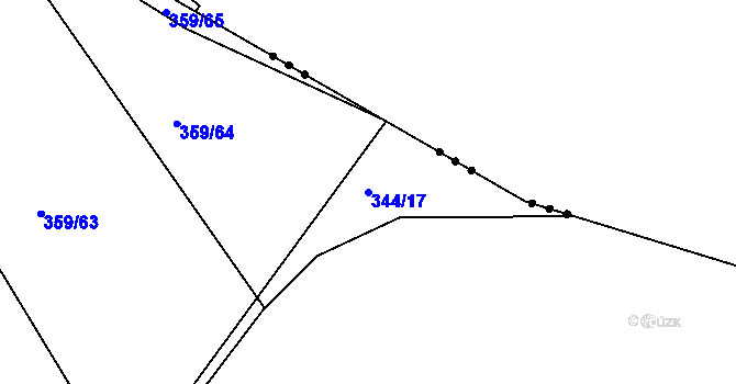 Parcela st. 344/17 v KÚ Chocenice, Katastrální mapa