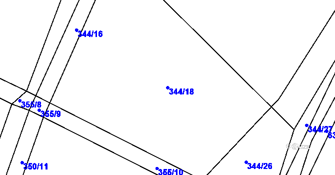 Parcela st. 344/18 v KÚ Chocenice, Katastrální mapa