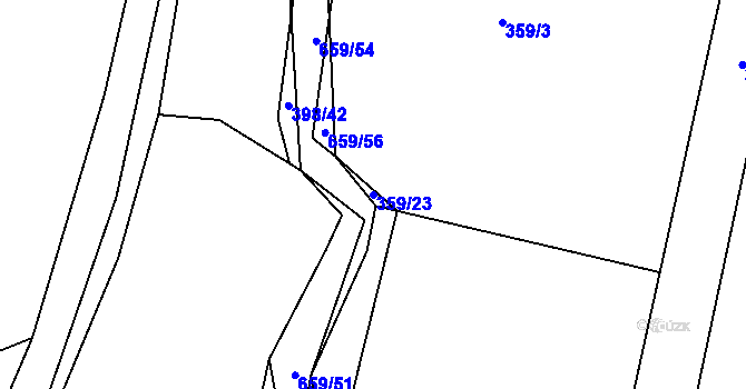Parcela st. 359/23 v KÚ Chocenice, Katastrální mapa