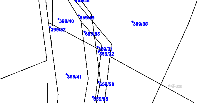 Parcela st. 359/32 v KÚ Chocenice, Katastrální mapa