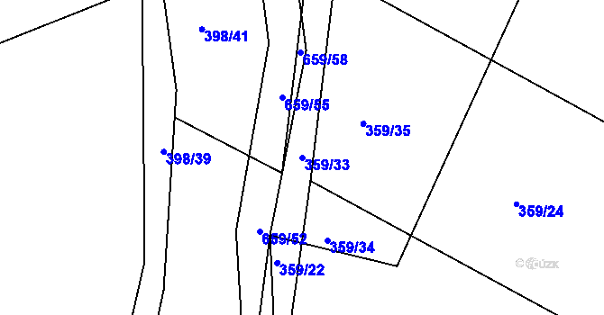 Parcela st. 359/33 v KÚ Chocenice, Katastrální mapa