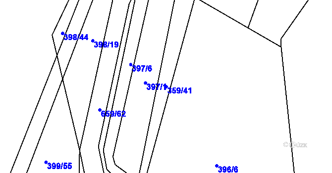 Parcela st. 359/41 v KÚ Chocenice, Katastrální mapa