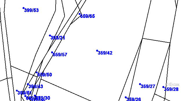 Parcela st. 359/42 v KÚ Chocenice, Katastrální mapa