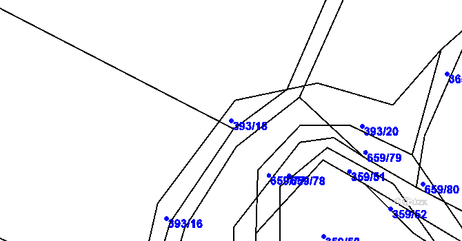 Parcela st. 393/18 v KÚ Chocenice, Katastrální mapa