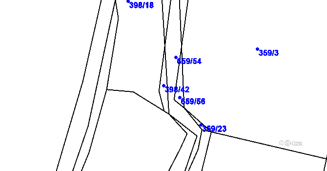 Parcela st. 398/42 v KÚ Chocenice, Katastrální mapa