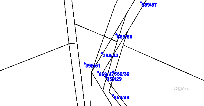 Parcela st. 398/43 v KÚ Chocenice, Katastrální mapa