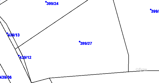 Parcela st. 399/27 v KÚ Chocenice, Katastrální mapa