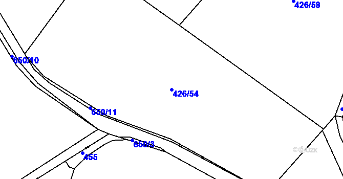 Parcela st. 426/54 v KÚ Chocenice, Katastrální mapa