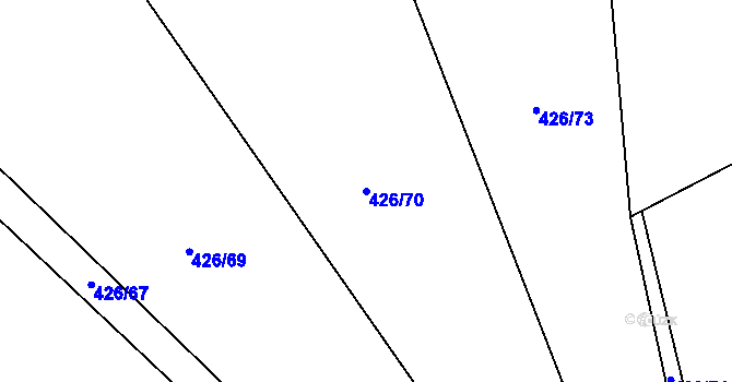 Parcela st. 426/70 v KÚ Chocenice, Katastrální mapa