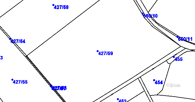 Parcela st. 427/59 v KÚ Chocenice, Katastrální mapa