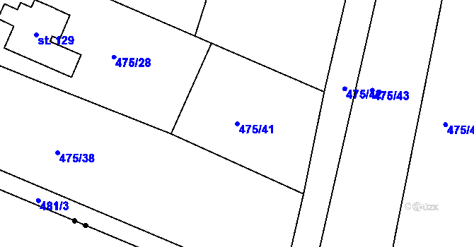 Parcela st. 475/41 v KÚ Chocenice, Katastrální mapa