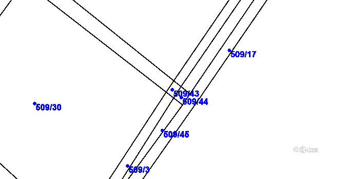 Parcela st. 509/43 v KÚ Chocenice, Katastrální mapa