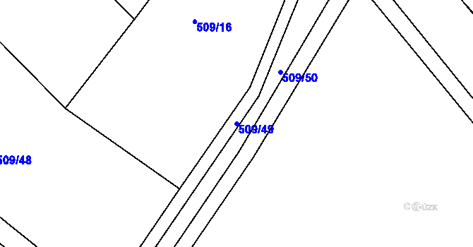 Parcela st. 509/49 v KÚ Chocenice, Katastrální mapa