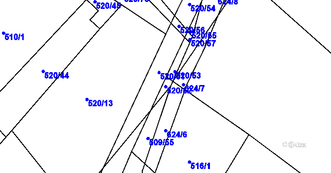 Parcela st. 520/52 v KÚ Chocenice, Katastrální mapa