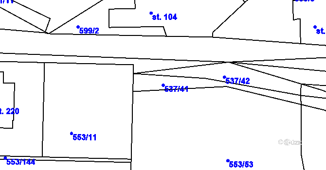 Parcela st. 537/41 v KÚ Chocenice, Katastrální mapa