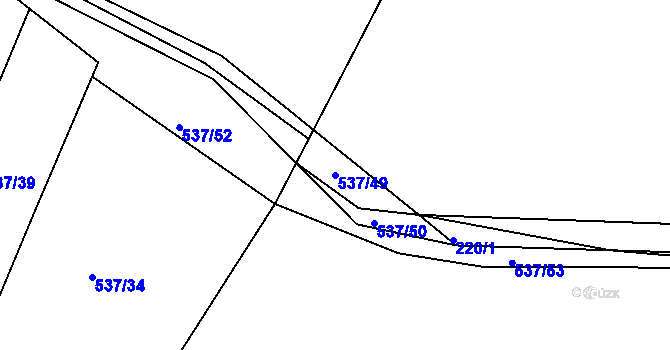 Parcela st. 537/49 v KÚ Chocenice, Katastrální mapa