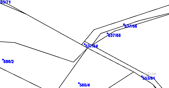Parcela st. 537/54 v KÚ Chocenice, Katastrální mapa