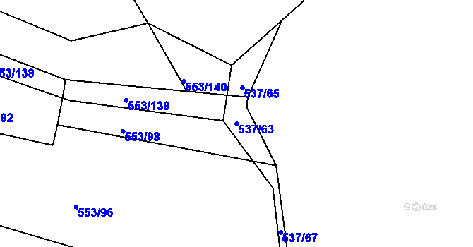 Parcela st. 537/63 v KÚ Chocenice, Katastrální mapa