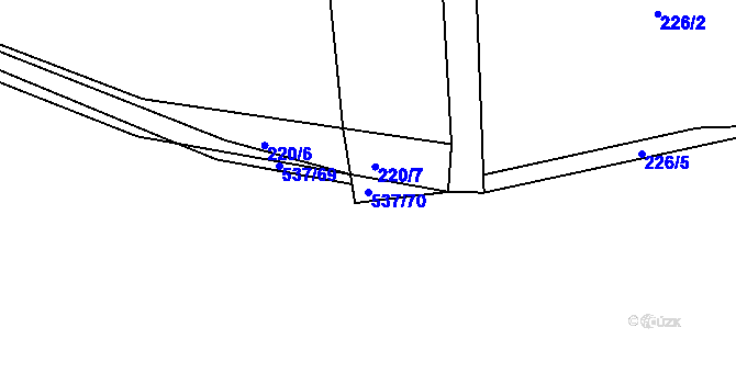 Parcela st. 537/70 v KÚ Chocenice, Katastrální mapa