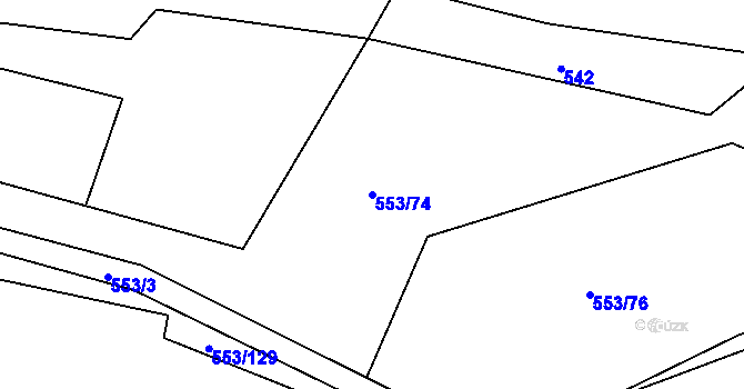 Parcela st. 553/74 v KÚ Chocenice, Katastrální mapa