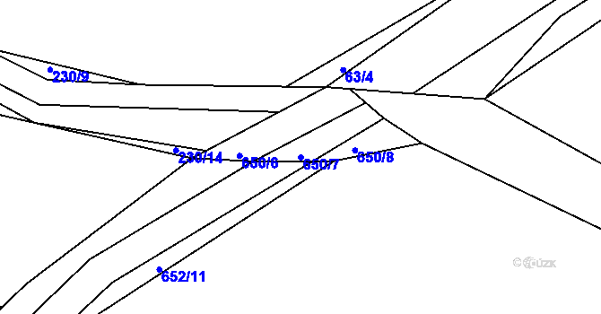 Parcela st. 650/7 v KÚ Chocenice, Katastrální mapa
