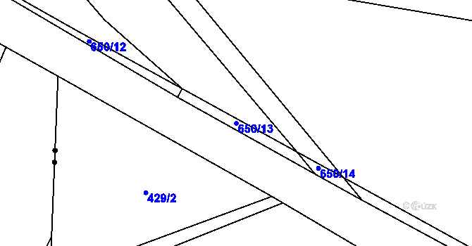 Parcela st. 650/13 v KÚ Chocenice, Katastrální mapa