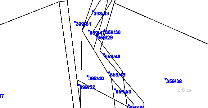 Parcela st. 659/48 v KÚ Chocenice, Katastrální mapa