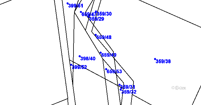 Parcela st. 659/49 v KÚ Chocenice, Katastrální mapa