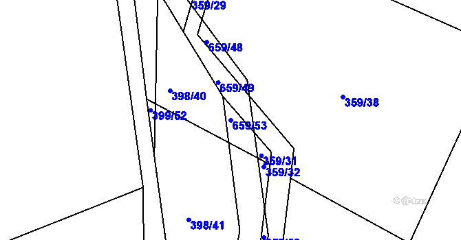 Parcela st. 659/53 v KÚ Chocenice, Katastrální mapa