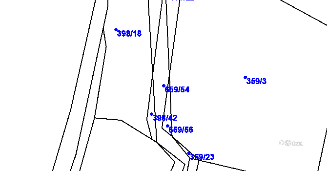 Parcela st. 659/54 v KÚ Chocenice, Katastrální mapa