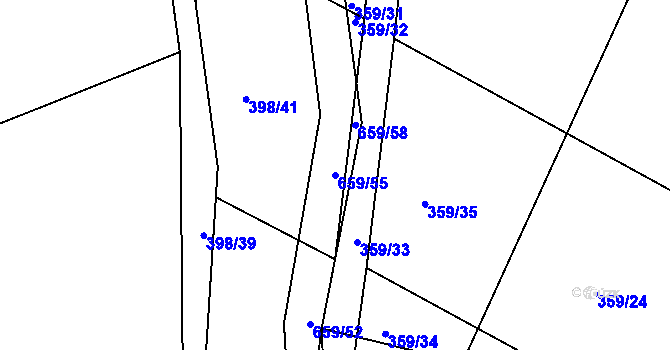 Parcela st. 659/55 v KÚ Chocenice, Katastrální mapa