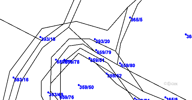 Parcela st. 659/79 v KÚ Chocenice, Katastrální mapa