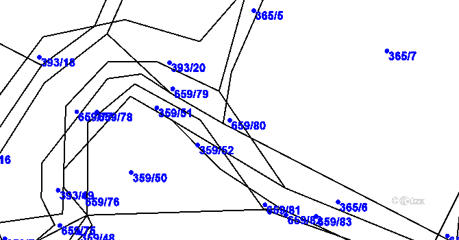 Parcela st. 659/80 v KÚ Chocenice, Katastrální mapa
