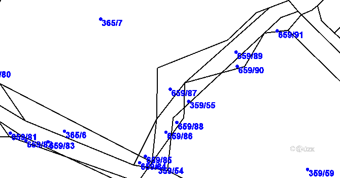 Parcela st. 659/87 v KÚ Chocenice, Katastrální mapa