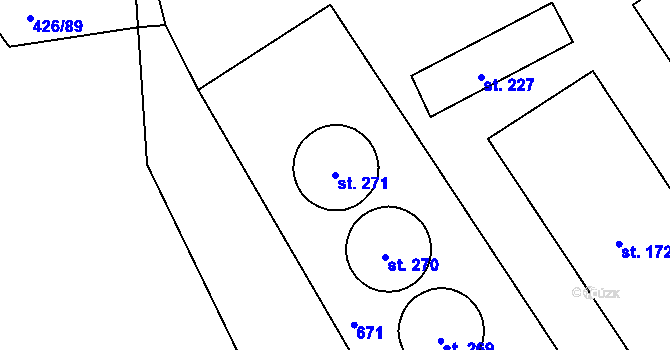 Parcela st. 271 v KÚ Chocenice, Katastrální mapa
