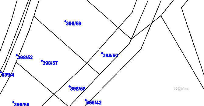 Parcela st. 398/60 v KÚ Chocenice, Katastrální mapa