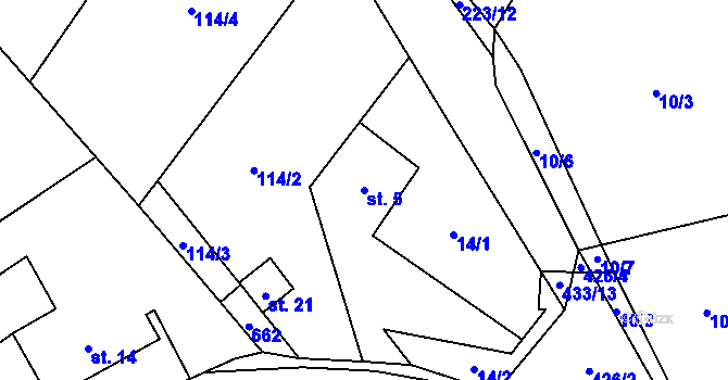 Parcela st. 5 v KÚ Kotousov, Katastrální mapa
