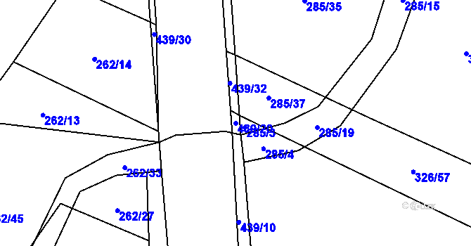 Parcela st. 439/20 v KÚ Kotousov, Katastrální mapa