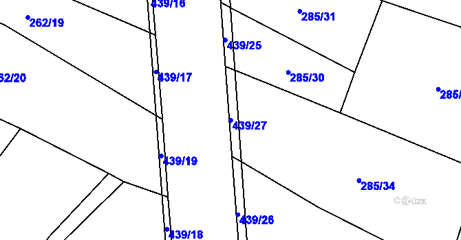 Parcela st. 439/27 v KÚ Kotousov, Katastrální mapa