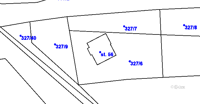 Parcela st. 56 v KÚ Chocenická Lhota, Katastrální mapa