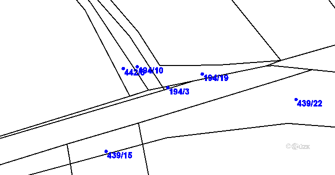 Parcela st. 194/3 v KÚ Chocenická Lhota, Katastrální mapa