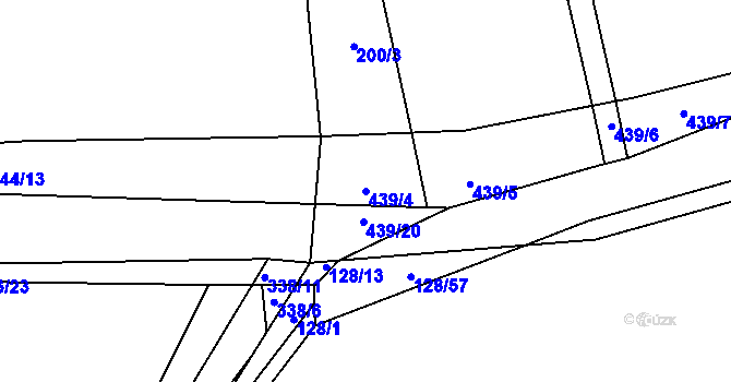 Parcela st. 439/4 v KÚ Chocenická Lhota, Katastrální mapa