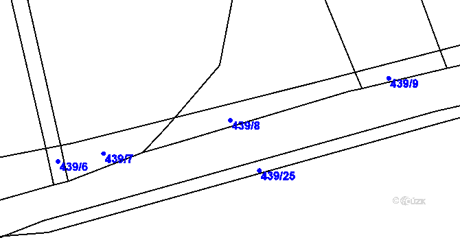 Parcela st. 439/8 v KÚ Chocenická Lhota, Katastrální mapa